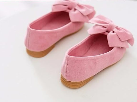 Girl's Party Soft Velvet with Big Bow Ballerina Belly Sandal Shoes Footwear for Infant Toddler Young Girls
