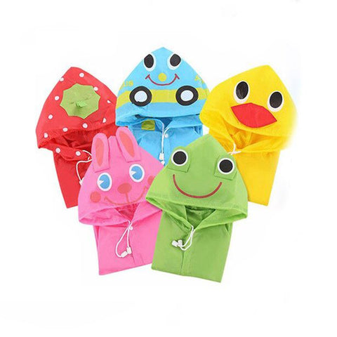 Kid's Yellow Duck Cartoon Waterproof Raincoat Rain Jacket Suit with Hood and Storage Pouch for Young Toddler Tween School Boys and Girls