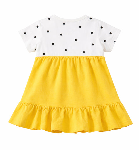 Girls Polka Tee Pinafore One-Piece Dress