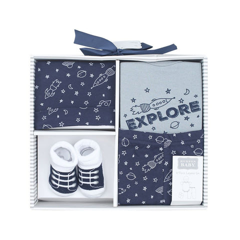 Blue Newborn Baby Boy Girl Gift Set 4Piece Layette Set