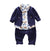 Kids Floral Print Boys Blazer Jacket attached Shirt and Pant Party Clothing Set for Boys