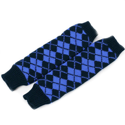 Long Extended Crisscross Geometric Woolen Warm Fingerless Gloves Arm Warmer Winter Accessories