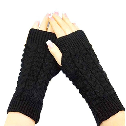 Knitted Woollen Warm Fingerless Gloves Thermal Hand Warmer Winter Accessories