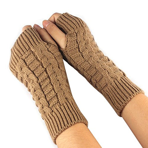 Knitted Woollen Warm Fingerless Gloves Thermal Hand Warmer Winter Accessories
