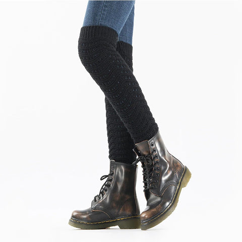 Hollow Cloaks Woolen Thermal Warm Long Footless Socks Leg Warmer for Women