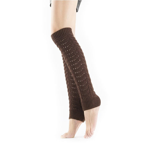 Hollow Cloaks Woolen Thermal Warm Long Footless Socks Leg Warmer for Women