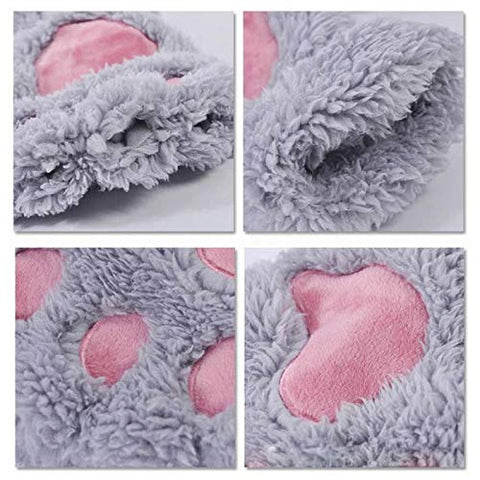 Winter Warm Fur Cute Claw Paw Plush Fingerless Half Finger Gloves Mitts Wrist hand Warmer for Women