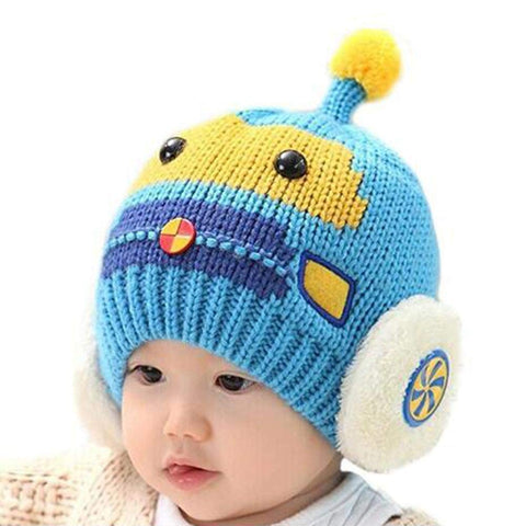 Warm Wool Cartoon Pom Pom Ears Cap Beanie Hat and Muffler Winter Accessories for Kids