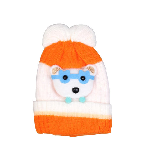 Soft Warm Bear Cartoon Winter Cap Beanie Topi Winter Accessories for Newborn Infant Toddler Baby Boys and Girls Kids