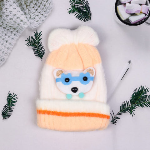 Soft Warm Bear Cartoon Winter Cap Beanie Topi Winter Accessories for Newborn Infant Toddler Baby Boys and Girls Kids