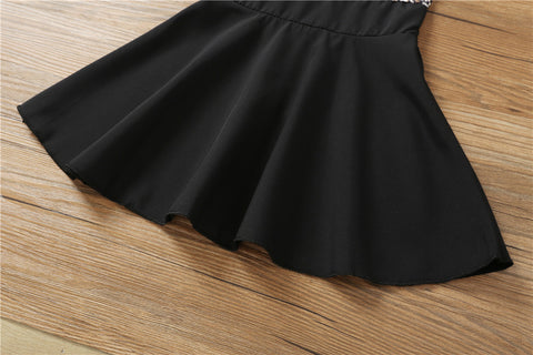 Animal Print Black Skater Party wear Trendy Dress Frock for Girls
