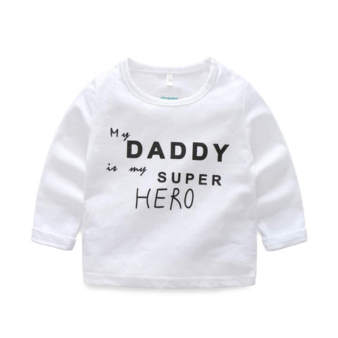 Daddy is My Superhero Full Length Tshirt Pyjama Clothing Set for Boy Girl Kids