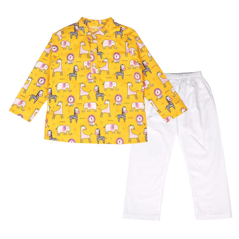 Cotton Cartoon Print Ethnic wear Kurta Pyjama Set for Kids