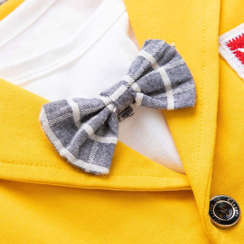 Partywear Coat / Blazer with T-Shirt and Denim Blue Jogger Pant 3 Pc Suit Set for Little Boys