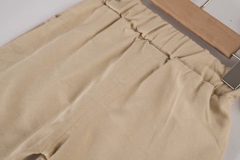 Boy's Cotton Full Sleeve Embroidered Shirt and Khaki Trouser Pant Set for Kids