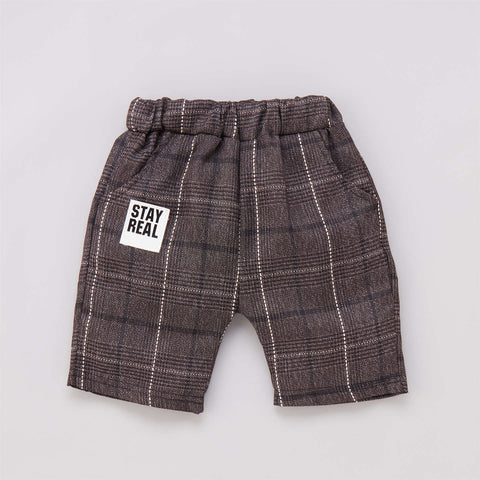 Graph Check T-shirt with Attached Waistcoat Bow tie and Shorts Little Gentleman Clothing Set for Boys