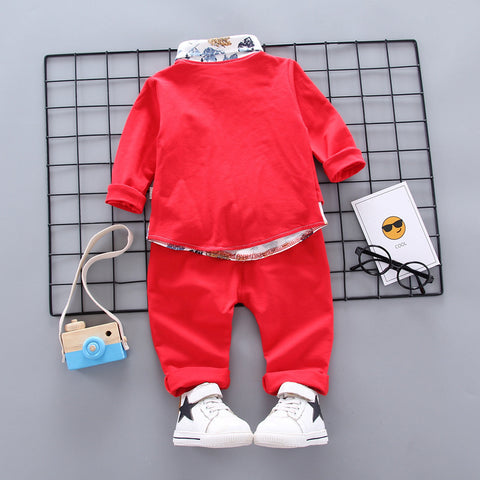 Kids Floral Print Boys Blazer Jacket attached Shirt and Pant Party Clothing Set for Boys