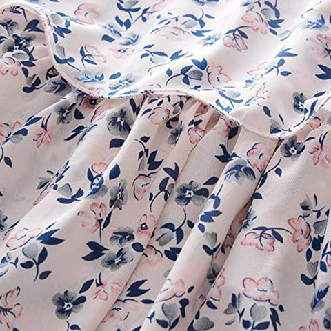 Floral Printed Sleeveless Georgette Flared Dress Frock Tutu with Hat Set for Infant Toddler Baby Girl
