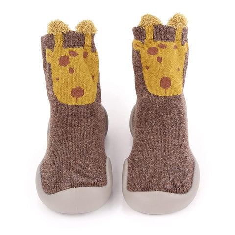 Brown Giraffe Kid's Anti Skid Non Slip First Walking Sock Shoes Sneakers for Baby Boys & Girls