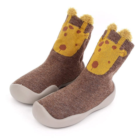 Brown Giraffe Kid's Anti Skid Non Slip First Walking Sock Shoes Sneakers for Baby Boys & Girls
