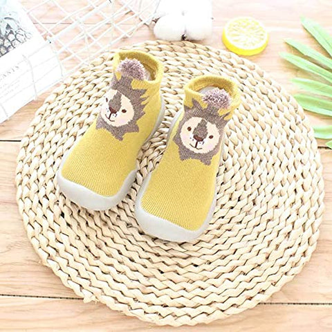 Yellow Lion Kid's Anti Skid Non Slip First Walking Sock Shoes Sneakers for Baby Boys & Girls