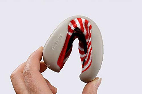 Red Stripe Anti Skid Non Slip First Walking Sock Shoes Slip on Sneakers for Boys & Girls