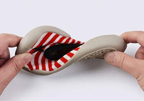 Red Stripe Anti Skid Non Slip First Walking Sock Shoes Slip on Sneakers for Boys & Girls