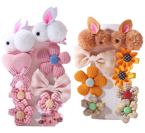 Cute Crochet Bow Flower Bunny Tic Tac Hair Pin Clip Fancy Hair Accessories for Girls