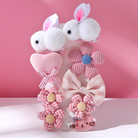Cute Crochet Bow Flower Bunny Tic Tac Hair Pin Clip Fancy Hair Accessories for Girls