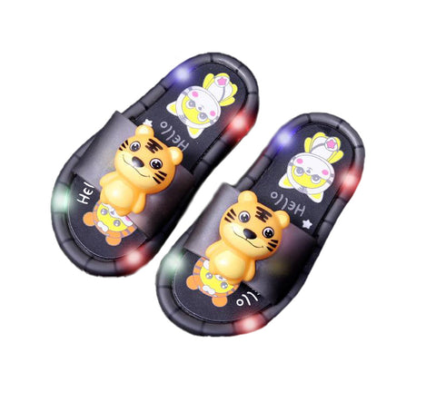 Little Tiger LED Light up Cartoon Flip Flop Slipper Sandal for Toddler Little Boy Girl Kids