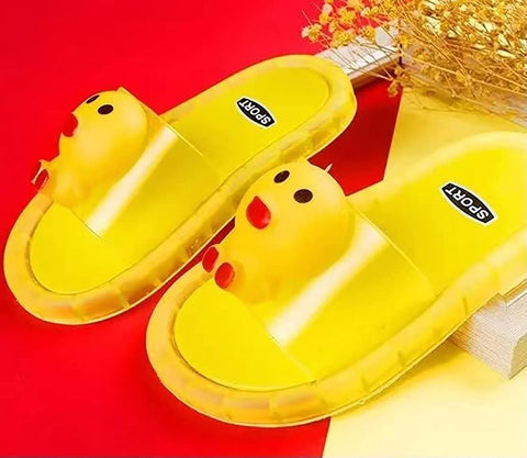 Yellow Duck LED Light up Cartoon Flip Flop Slipper Slider Sandal for Toddler Little Girls Kids