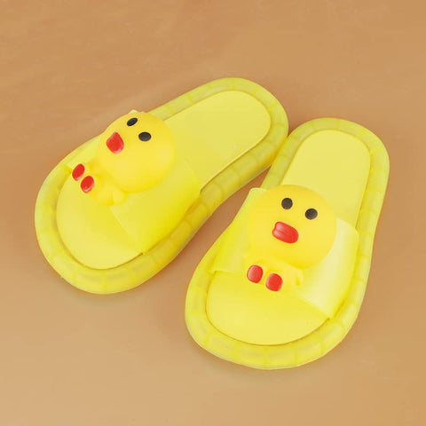 Yellow Duck LED Light up Cartoon Flip Flop Slipper Slider Sandal for Toddler Little Girls Kids