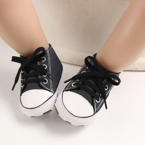 Black Lace Up Formal Canvas Camo Sneaker Shoes for Newborn Infant Toddler Baby Boys & Girls