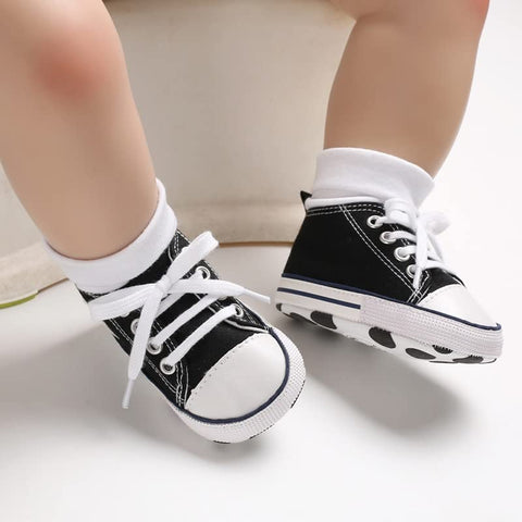 Black Lace Up Formal Canvas Camo Sneaker Shoes for Newborn Infant Toddler Baby Boys & Girls