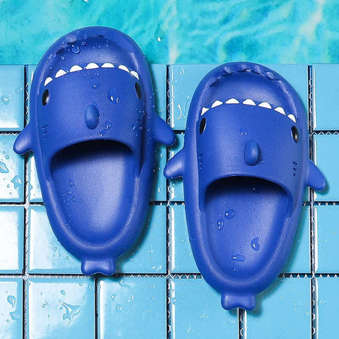 Blue Shark Cool Cartoon Flip Flop Slippers Sandal Beach Footwear for Baby Boy Girl Kids