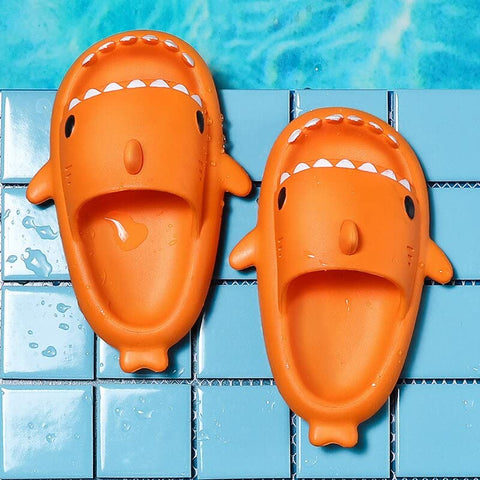 Orange Shark Cool Cartoon Flip Flop Slippers Sandal Beach Footwear for Baby Boy Girl Kids