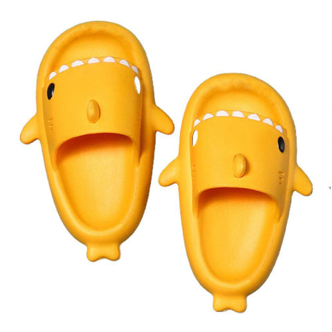 Yellow Shark Cool Cartoon Flip Flop Slippers Sandal Beach Footwear for Baby Boy Girl Kids