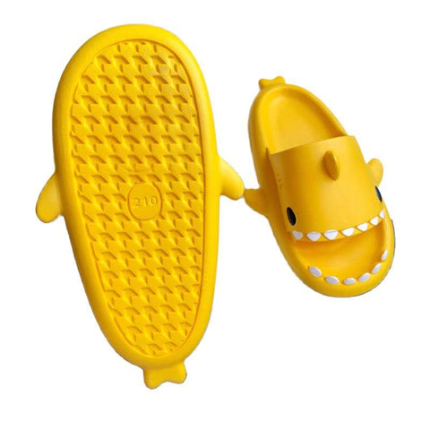 Yellow Shark Cool Cartoon Flip Flop Slippers Sandal Beach Footwear for Baby Boy Girl Kids