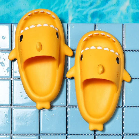 Yellow Shark Cool Cartoon Flip Flop Slippers Sandal Beach Footwear for Baby Boy Girl Kids