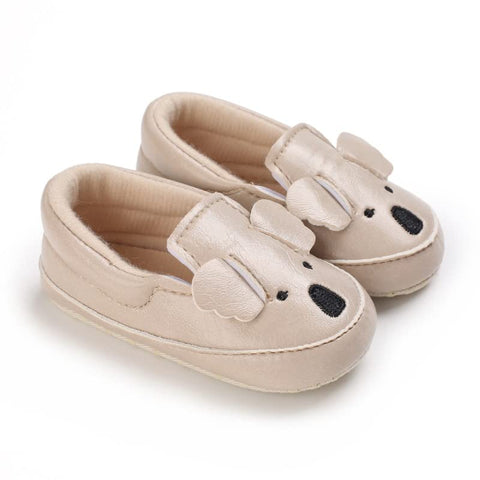Baby Girl Boy Bear Koala Cartoon PU Leather Anti Skid Non Slip Moccasins Loafer Shoes for Newborn to Toddler Kids