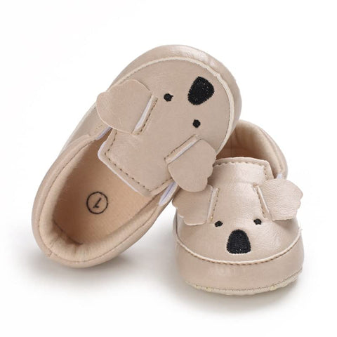 Baby Girl Boy Bear Koala Cartoon PU Leather Anti Skid Non Slip Moccasins Loafer Shoes for Newborn to Toddler Kids