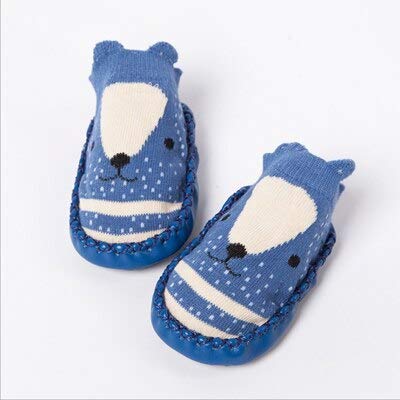 Blue Cartoon Design Anti Skid Soft Sole Socks Shoes Socks Bootie Shoes for Infant Toddler Baby & Girl Kids