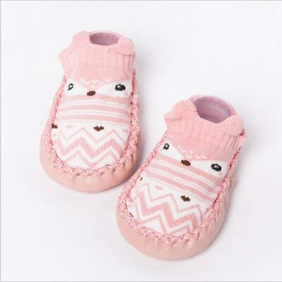 Pink Cartoon Design Anti Skid Soft Sole Socks Shoes Socks Bootie Shoes for Infant Toddler Baby & Girl Kids
